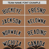 Custom Light Brown Black Graffiti Pattern Personalized Bossinia Style Authentic Baseball Jersey