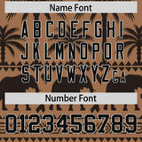 Custom Light Brown Black Graffiti Pattern Personalized Bossinia Style Authentic Baseball Jersey