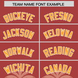 Custom Red Teabrown Graffiti Pattern Personalized Bossinia Style Authentic Baseball Jersey