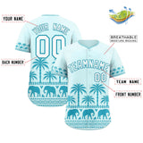 Custom Light Blue Teal Graffiti Pattern Personalized Bossinia Style Authentic Baseball Jersey