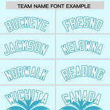 Custom Light Blue Teal Graffiti Pattern Personalized Bossinia Style Authentic Baseball Jersey