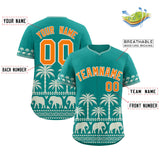 Custom Aqua Cream Graffiti Pattern Personalized Bossinia Style Authentic Baseball Jersey