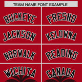 Custom Red Black Graffiti Pattern Personalized Bossinia Style Authentic Baseball Jersey