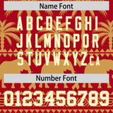 Custom Red Old Gold Graffiti Pattern Personalized Bossinia Style Authentic Baseball Jersey