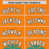 Custom Orange Bright Green Graffiti Pattern Personalized Bossinia Style Authentic Baseball Jersey