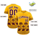Custom Gold Crimson Graffiti Pattern Personalized Bossinia Style Authentic Baseball Jersey