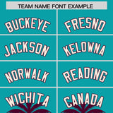 Custom Aqua Red Graffiti Pattern Personalized Bossinia Style Authentic Baseball Jersey