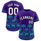 Custom Purple Aqua Graffiti Pattern Personalized Bossinia Style Authentic Baseball Jersey