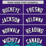 Custom Purple Aqua Graffiti Pattern Personalized Bossinia Style Authentic Baseball Jersey