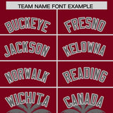 Custom Crimson Gray Graffiti Pattern Personalized Bossinia Style Authentic Baseball Jersey