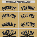 Custom Khaki Black Graffiti Pattern Personalized Bossinia Style Authentic Baseball Jersey
