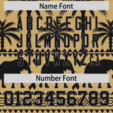 Custom Khaki Black Graffiti Pattern Personalized Bossinia Style Authentic Baseball Jersey