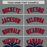 Custom Gray Navy Graffiti Pattern Personalized Bossinia Style Authentic Baseball Jersey