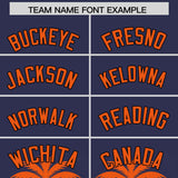 Custom Navy Orange Graffiti Pattern Personalized Bossinia Style Authentic Baseball Jersey