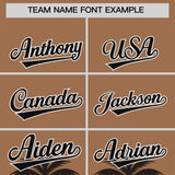 Custom Light Brown Black Graffiti Pattern Personalized Bossinia Style Authentic Baseball Jersey