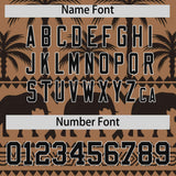 Custom Light Brown Black Graffiti Pattern Personalized Bossinia Style Authentic Baseball Jersey