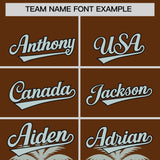 Custom Brown Silver-Gray Graffiti Pattern Personalized Bossinia Style Authentic Baseball Jersey