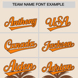 Custom Cream Brown Graffiti Pattern Personalized Bossinia Style Authentic Baseball Jersey