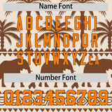 Custom Cream Brown Graffiti Pattern Personalized Bossinia Style Authentic Baseball Jersey