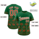 Custom Kelly Green Texas Orange Graffiti Pattern Personalized Bossinia Style Authentic Baseball Jersey
