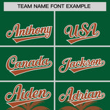 Custom Kelly Green Texas Orange Graffiti Pattern Personalized Bossinia Style Authentic Baseball Jersey