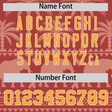 Custom Red Teabrown Graffiti Pattern Personalized Bossinia Style Authentic Baseball Jersey