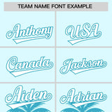 Custom Light Blue Teal Graffiti Pattern Personalized Bossinia Style Authentic Baseball Jersey