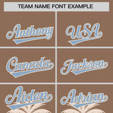 Custom Light Brown Cream Graffiti Pattern Personalized Bossinia Style Authentic Baseball Jersey