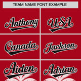 Custom Red White Graffiti Pattern Personalized Bossinia Style Authentic Baseball Jersey