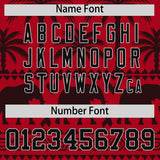 Custom Red Black Graffiti Pattern Personalized Bossinia Style Authentic Baseball Jersey