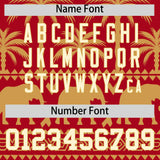 Custom Red Old Gold Graffiti Pattern Personalized Bossinia Style Authentic Baseball Jersey