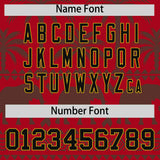 Custom Red Light Brown Graffiti Pattern Personalized Bossinia Style Authentic Baseball Jersey
