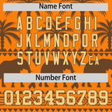 Custom Orange Light Brown Graffiti Pattern Personalized Bossinia Style Authentic Baseball Jersey