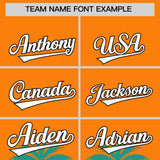 Custom Orange Bright Green Graffiti Pattern Personalized Bossinia Style Authentic Baseball Jersey