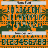 Custom Orange Green Graffiti Pattern Personalized Bossinia Style Authentic Baseball Jersey