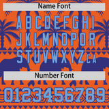 Custom Orange Royal Graffiti Pattern Personalized Bossinia Style Authentic Baseball Jersey