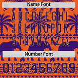 Custom Orange Purple Graffiti Pattern Personalized Bossinia Style Authentic Baseball Jersey