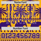 Custom Gold Purple Graffiti Pattern Personalized Bossinia Style Authentic Baseball Jersey