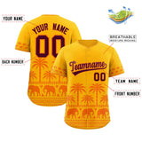 Custom Gold Orange Graffiti Pattern Personalized Bossinia Style Authentic Baseball Jersey