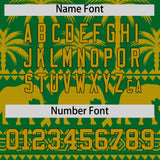 Custom Kelly Green Old Gold Graffiti Pattern Personalized Bossinia Style Authentic Baseball Jersey