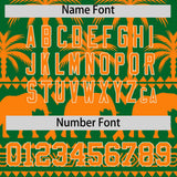 Custom Kelly Green Orange Graffiti Pattern Personalized Bossinia Style Authentic Baseball Jersey