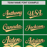 Custom Kelly Green Khaki Graffiti Pattern Personalized Bossinia Style Authentic Baseball Jersey