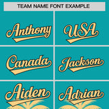 Custom Aqua Khaki Graffiti Pattern Personalized Bossinia Style Authentic Baseball Jersey