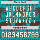 Custom Aqua Brown Graffiti Pattern Personalized Bossinia Style Authentic Baseball Jersey