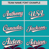 Custom Aqua Red Graffiti Pattern Personalized Bossinia Style Authentic Baseball Jersey