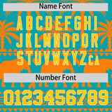 Custom Aqua Orange Graffiti Pattern Personalized Bossinia Style Authentic Baseball Jersey