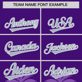 Custom Purple Light Purple Graffiti Pattern Personalized Bossinia Style Authentic Baseball Jersey