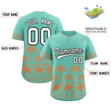 Custom Bright Green Desert Yellow Graffiti Pattern Personalized Bossinia Style Authentic Baseball Jersey