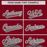 Custom Crimson Gray Graffiti Pattern Personalized Bossinia Style Authentic Baseball Jersey
