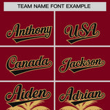 Custom Crimson Old Gold Graffiti Pattern Personalized Bossinia Style Authentic Baseball Jersey